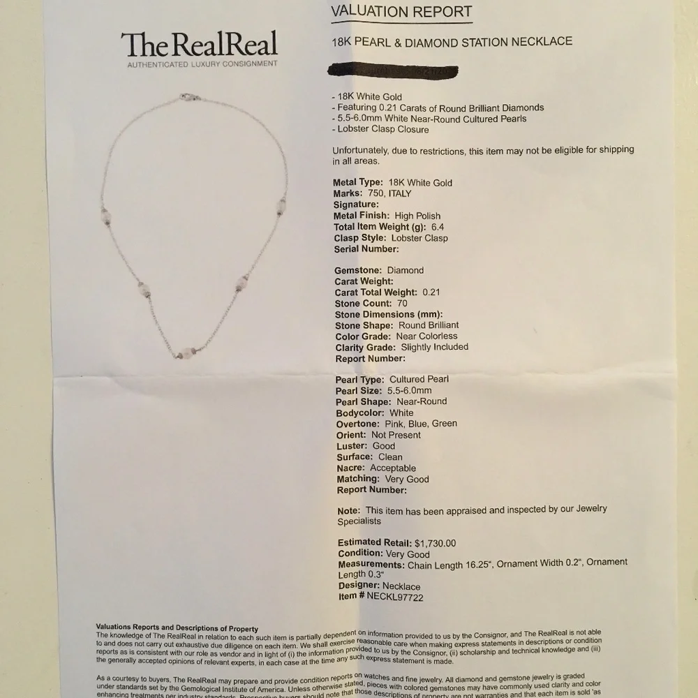 Diamond & Pearl Station 18k White Gold Necklace